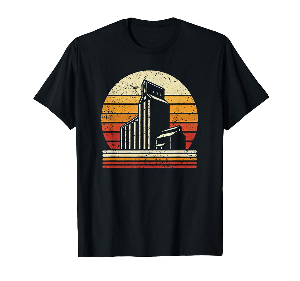Rustic Grain Elevator Sunset Gifts Farmers T-Shirt - Novelty Apparel Unisex - T-Shirt, Sweatshirt, Hoodie