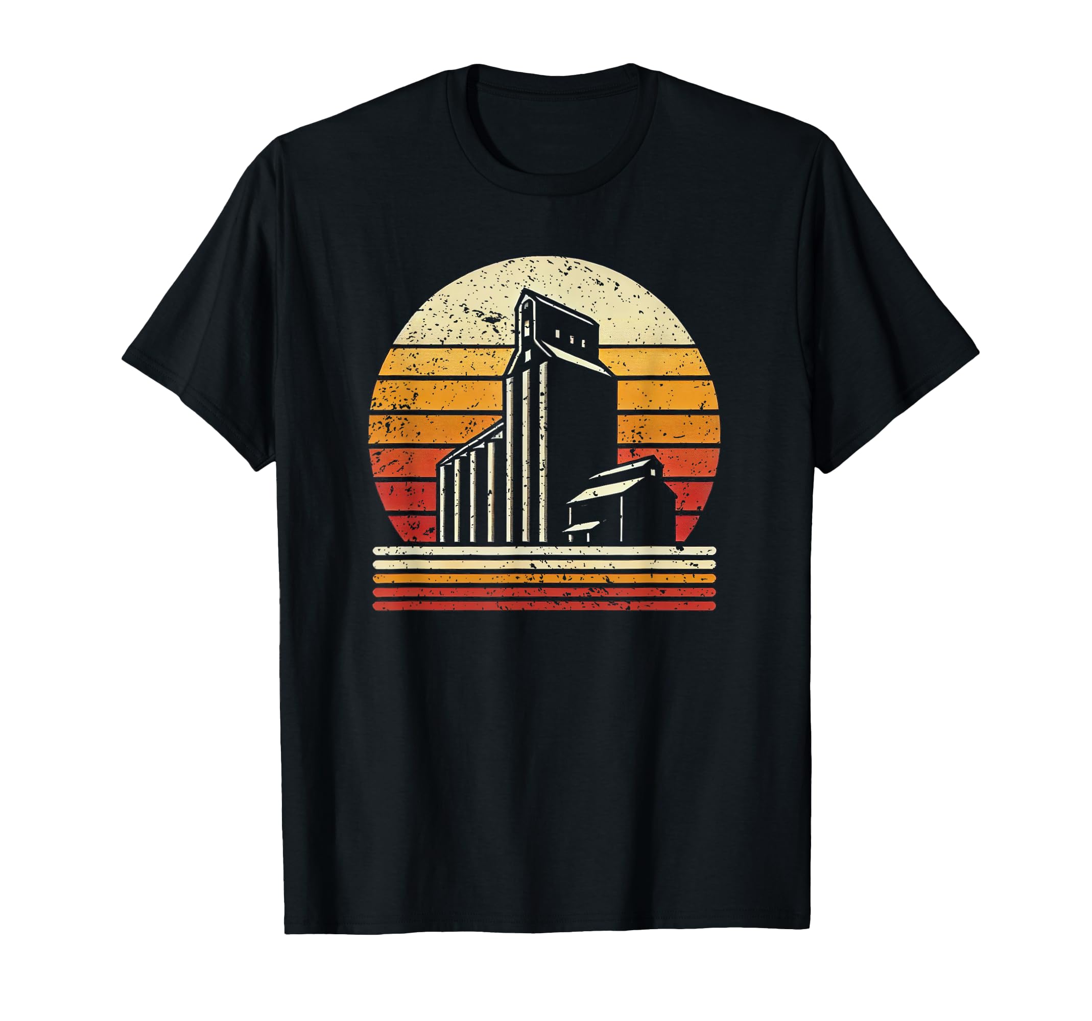 Rustic Grain Elevator Sunset Gifts Farmers T-Shirt - Novelty Apparel Unisex - T-Shirt, Sweatshirt, Hoodie