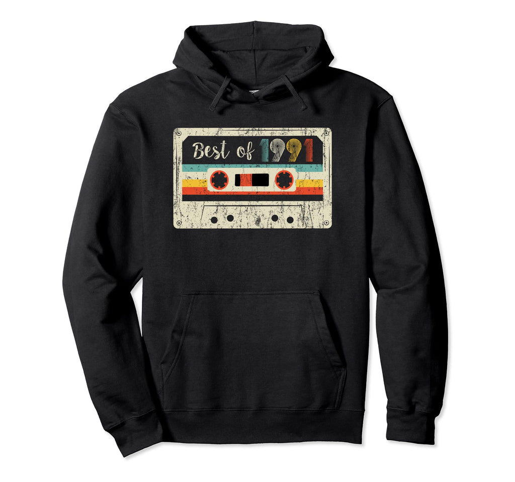 Best 1991 1991 Cassette Tape Birthday Hoodie - Novelty Apparel for Adults - T-Shirt, Sweatshirt, Hoodie