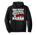 Groovy Baseball Nana Grandma Nana Hoodie - Minimalist Print Men Women - T-Shirt, Sweatshirt, Hoodie