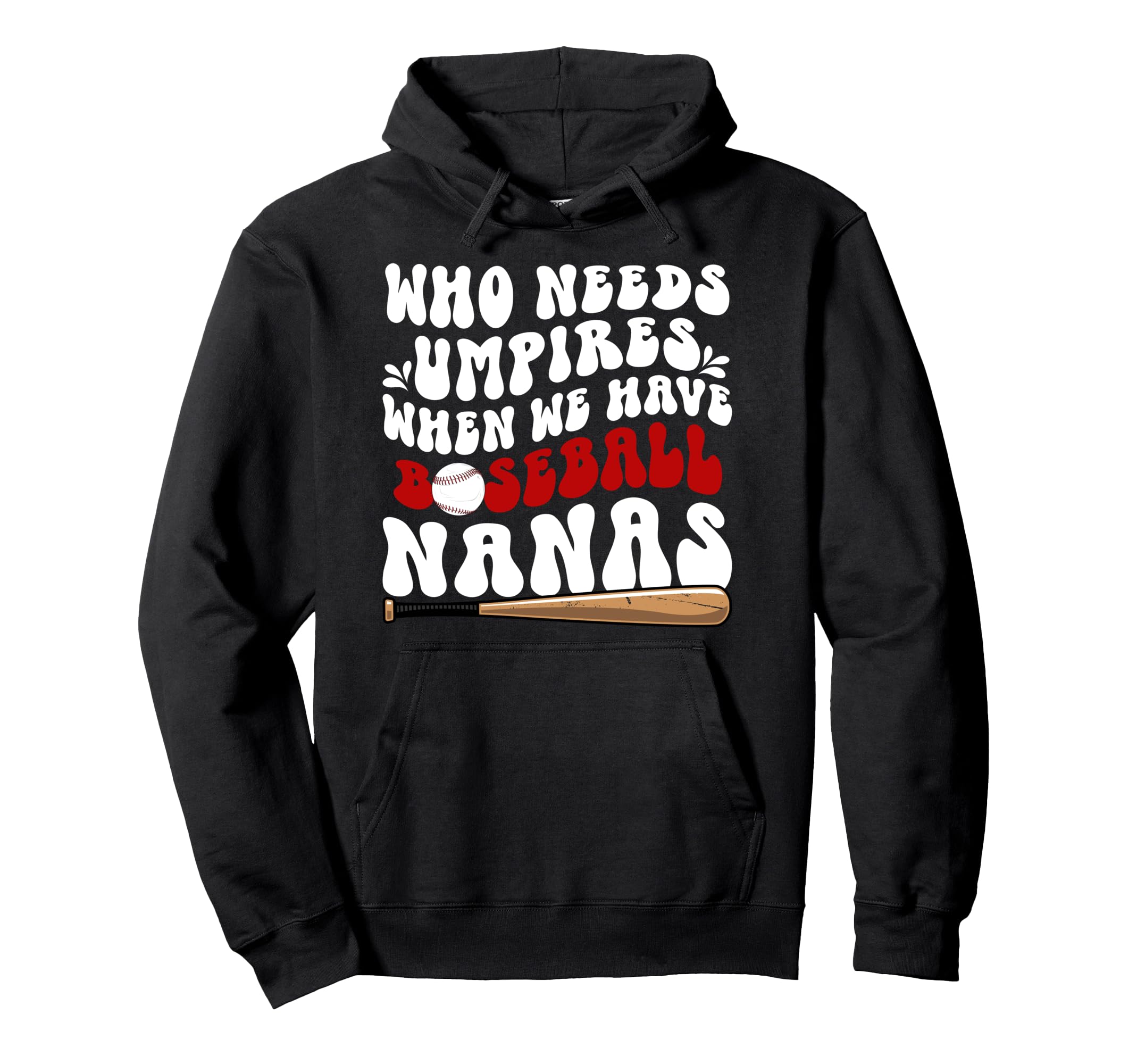 Groovy Baseball Nana Grandma Nana Hoodie - Minimalist Print Men Women - T-Shirt, Sweatshirt, Hoodie