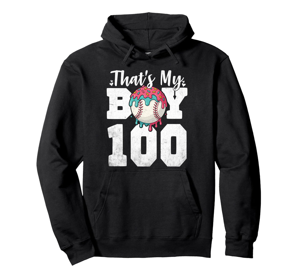 Thats My Baseball 100 Number Mom Dad 100 Hoodie - Novelty Apparel Unisex - T-Shirt, Sweatshirt, Hoodie