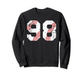 Baseball 98 Jersey Number Sweatshirt - Novelty Apparel for Adults - T-Shirt, Sweatshirt, Hoodie