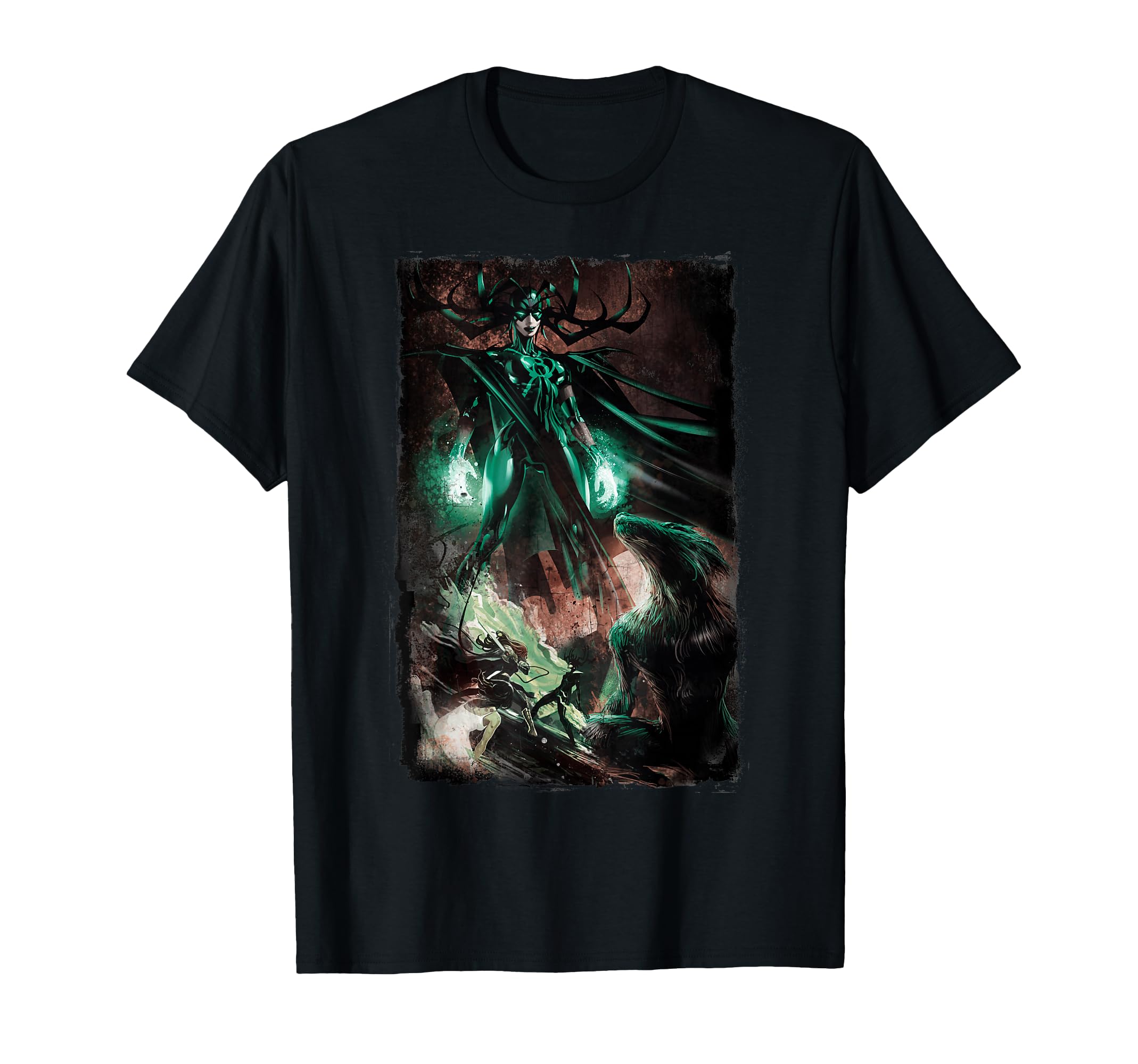 Marvel Hela Wolf Distressed Comic T-Shirt - Minimalist Print Men Women - T-Shirt, Sweatshirt, Hoodie