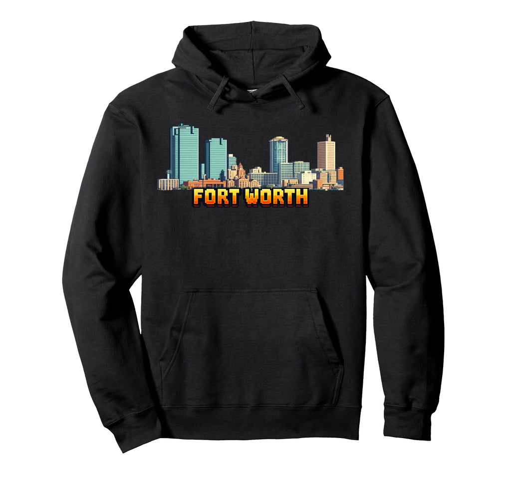 Forth Worth 8 Bit Video Arcade Gamer Hoodie - Fun Novelty Design Men Women - T-Shirt, Sweatshirt, Hoodie