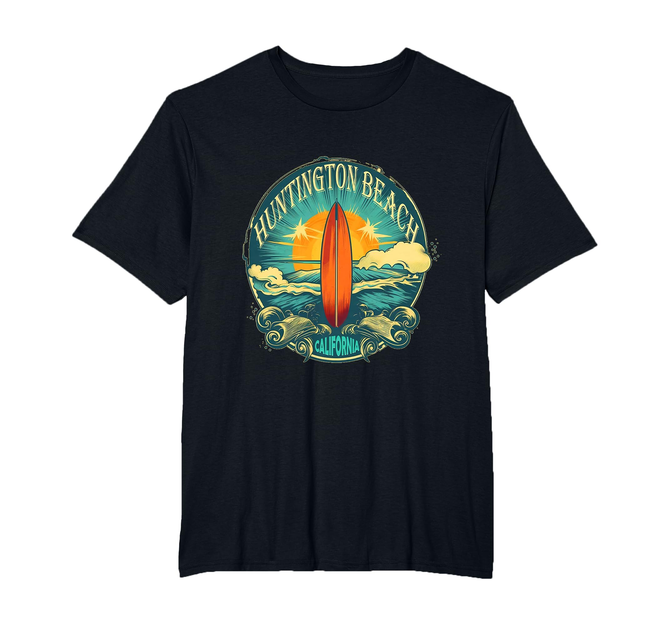 Distressed Huntington Beach T-Shirt - Fun Novelty Design for Adults - T-Shirt, Sweatshirt, Hoodie