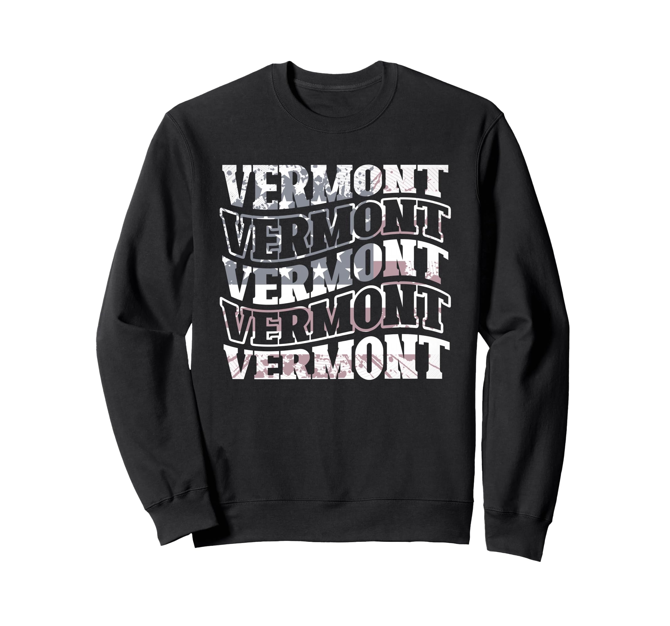 Vermont American Flag Faded Sweatshirt - Trendy Graphic Men Women - T-Shirt, Sweatshirt, Hoodie
