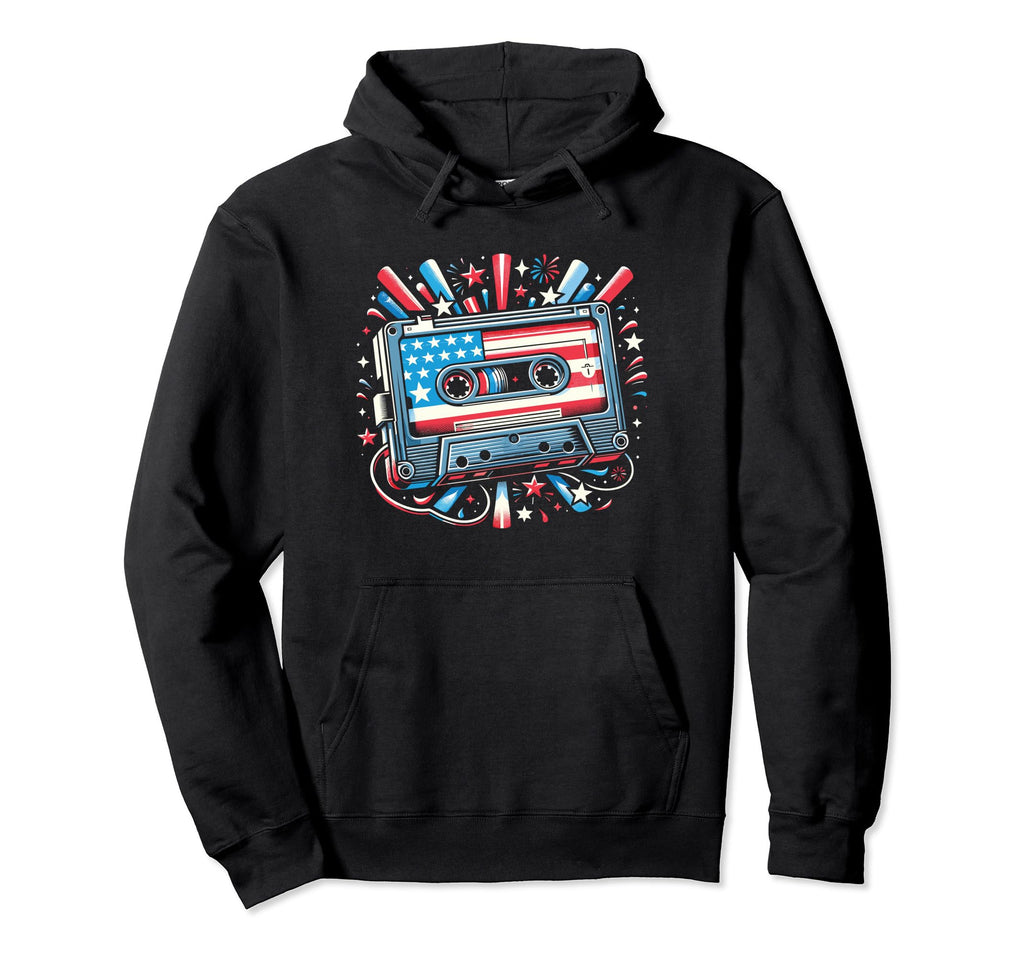 4Th July Cassette Tape Hoodie - Unique Graphic Unisex - T-Shirt, Sweatshirt, Hoodie