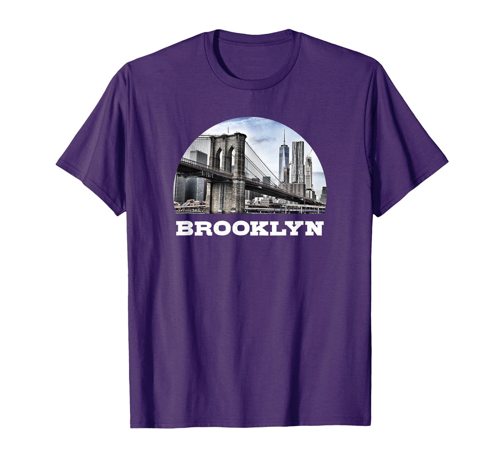 New York Brooklyn Bridge City Skyline T-Shirt - Graphic Print Men Women - T-Shirt, Sweatshirt, Hoodie