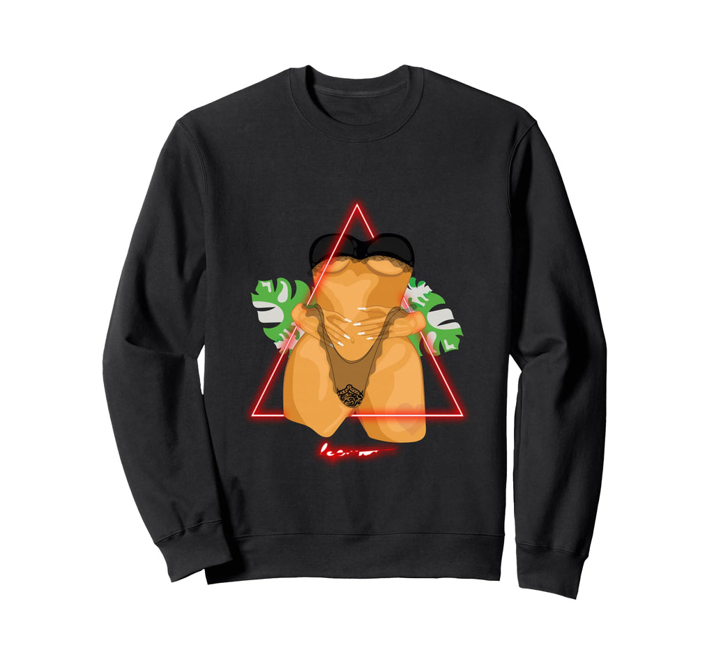 Neon 80S Monstera Plant Sweatshirt - Unique Graphic for Adults - T-Shirt, Sweatshirt, Hoodie
