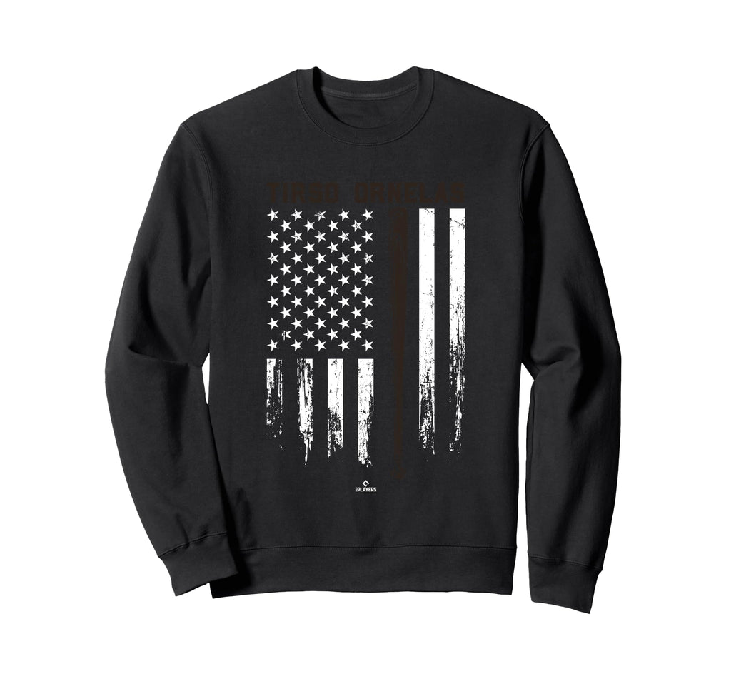 Usa Flag Bat Tirso Ornelas San Diego Sweatshirt - Trendy Graphic Unisex - T-Shirt, Sweatshirt, Hoodie