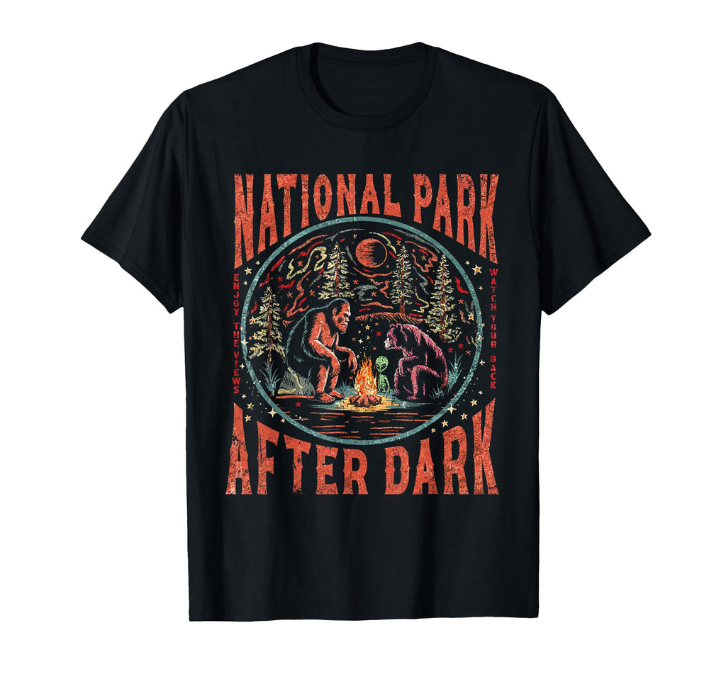 National Park After Dark Funny Camping T-Shirt - Minimalist Print Men Women - T-Shirt, Sweatshirt, Hoodie