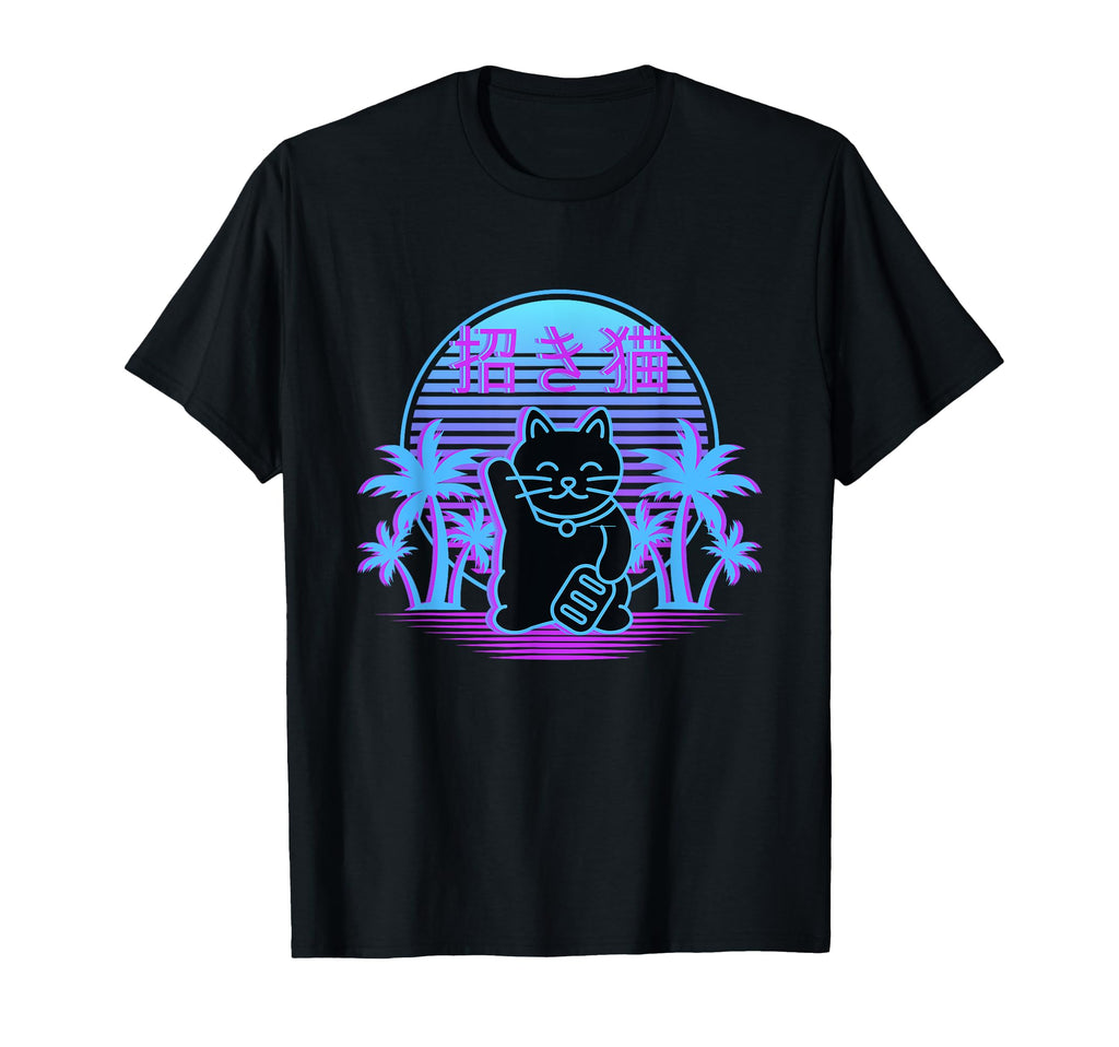 Maneki Neko Lucky Cat 90S Japanese T-Shirt - Graphic Print Unisex - T-Shirt, Sweatshirt, Hoodie