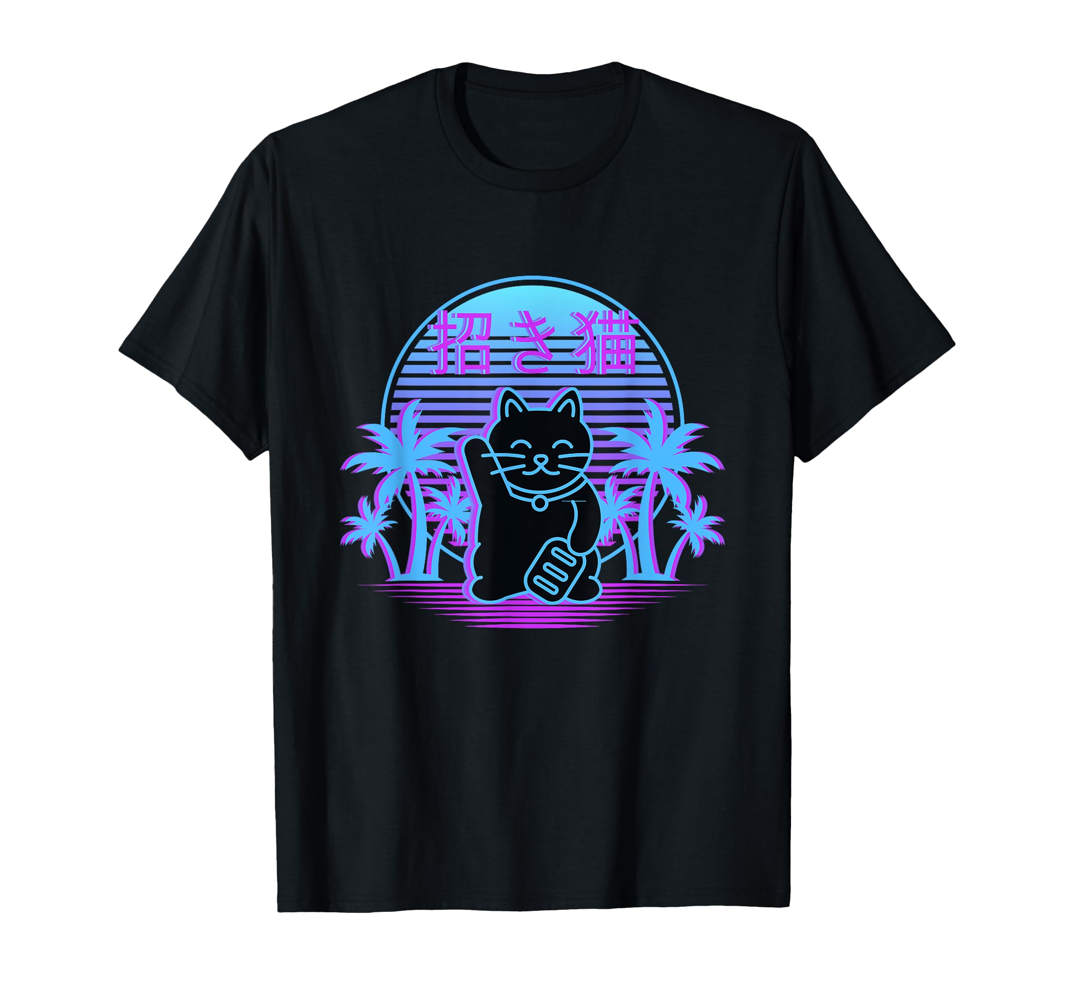 Maneki Neko Lucky Cat 90S Japanese T-Shirt - Graphic Print Unisex - T-Shirt, Sweatshirt, Hoodie