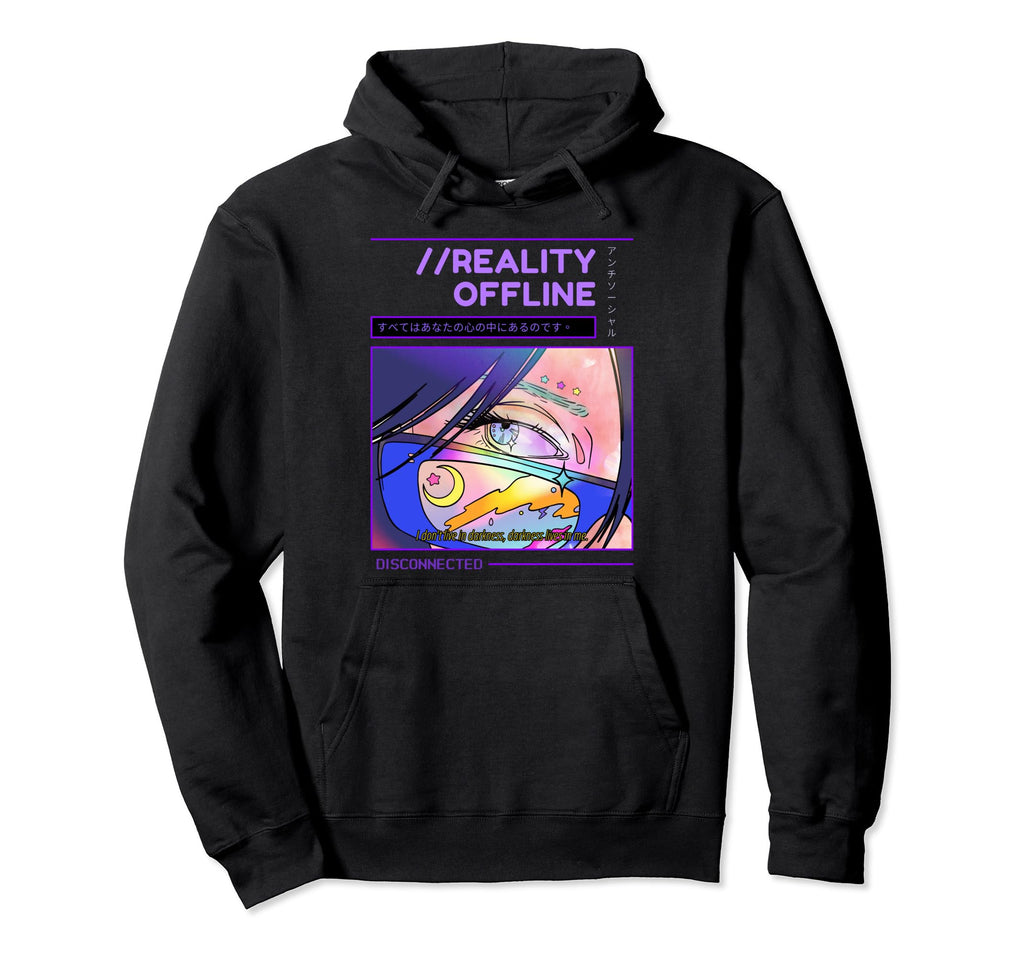 Japanese Aesthetic Vaporwave Offline Hoodie - Custom Art Print Unisex - T-Shirt, Sweatshirt, Hoodie