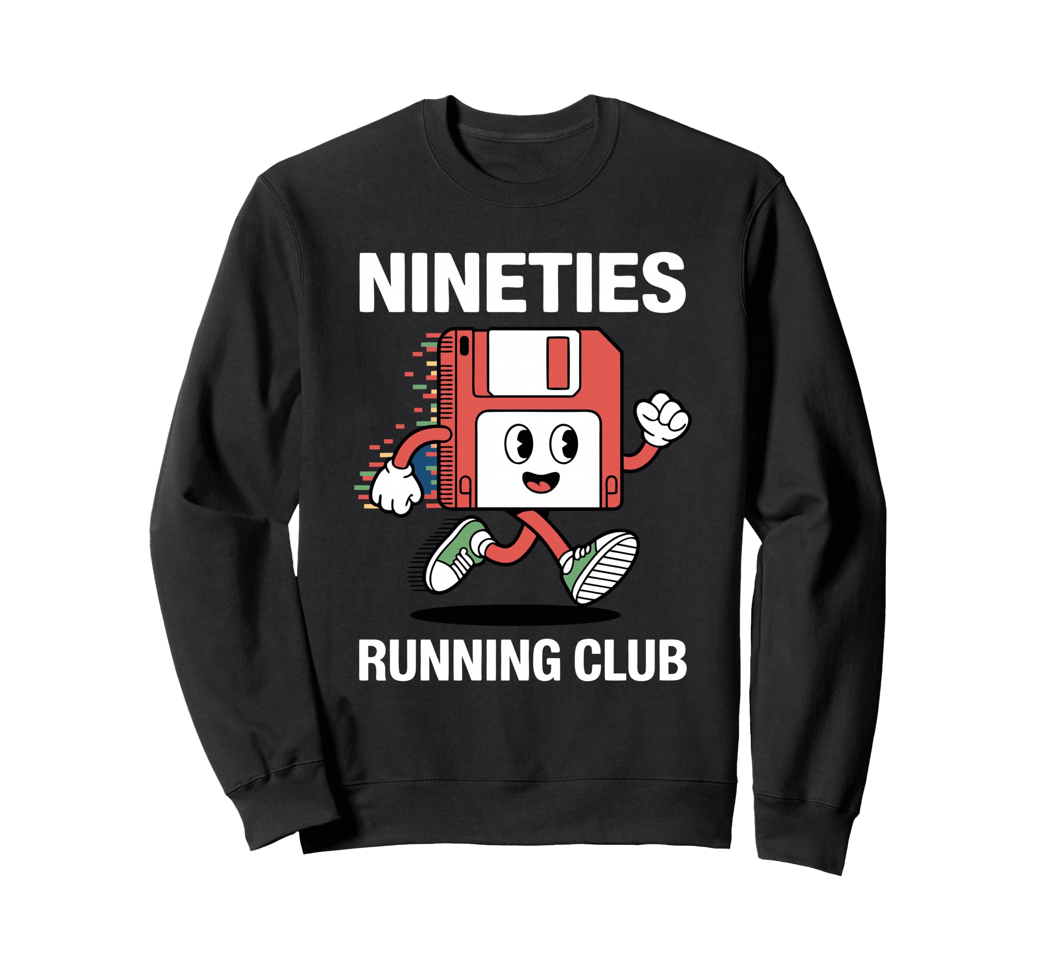 Nineties Running Club Floppy Disk Sweatshirt - Aesthetic Graphic Unisex - T-Shirt, Sweatshirt, Hoodie