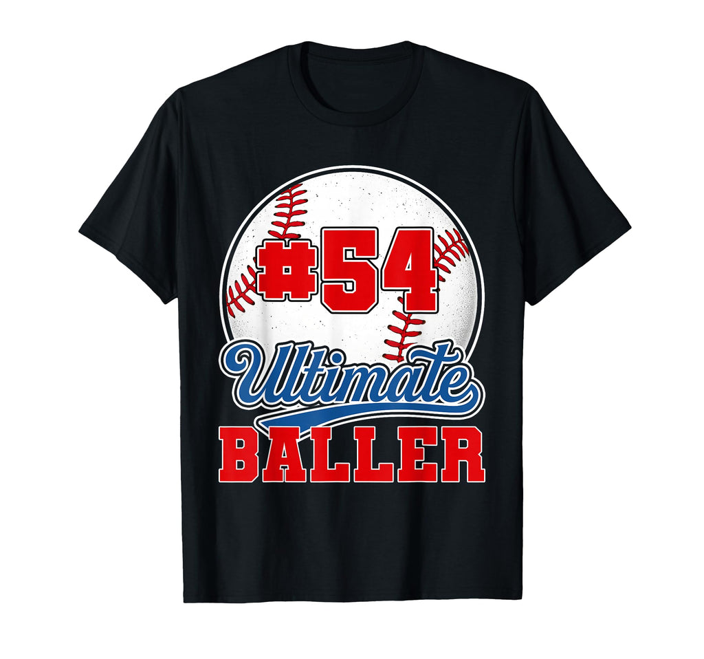 Baseball Baller Player Number 54 Mom T-Shirt - Trendy Graphic Men Women - T-Shirt, Sweatshirt, Hoodie