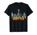 Seattle 8 Bit Video Arcade Gamer T-Shirt - Aesthetic Graphic Men Women - T-Shirt, Sweatshirt, Hoodie