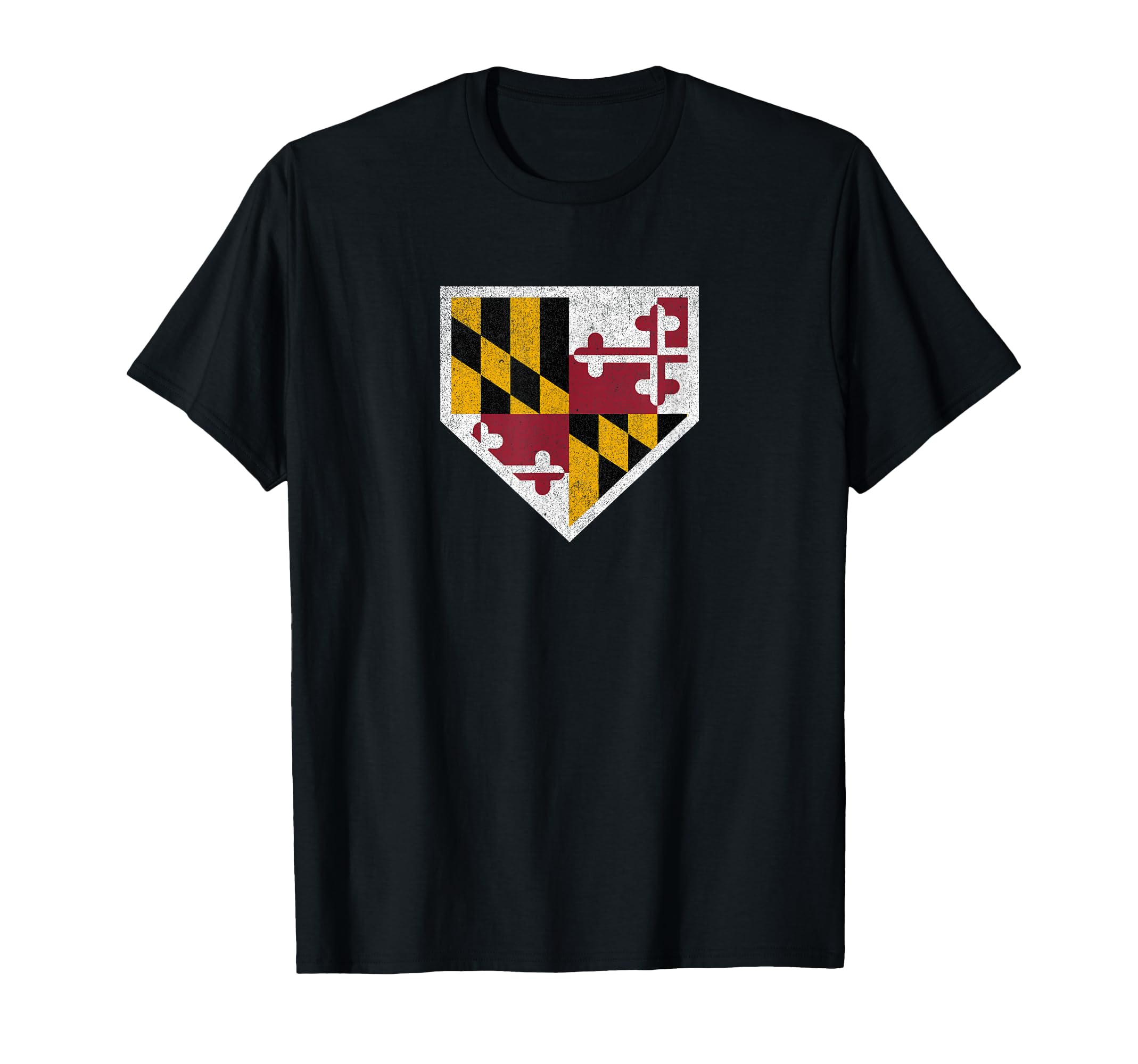 Baseball Home Plate Maryland State Flag T-Shirt - Graphic Print Unisex - T-Shirt, Sweatshirt, Hoodie