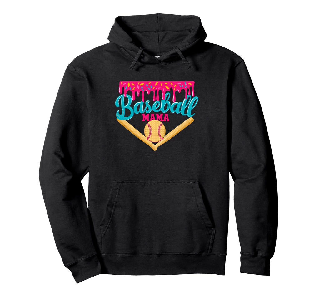 Baseball Drip Mom Ice Cream Drip Hoodie - Casual Everyday Wear for Adults - T-Shirt, Sweatshirt, Hoodie