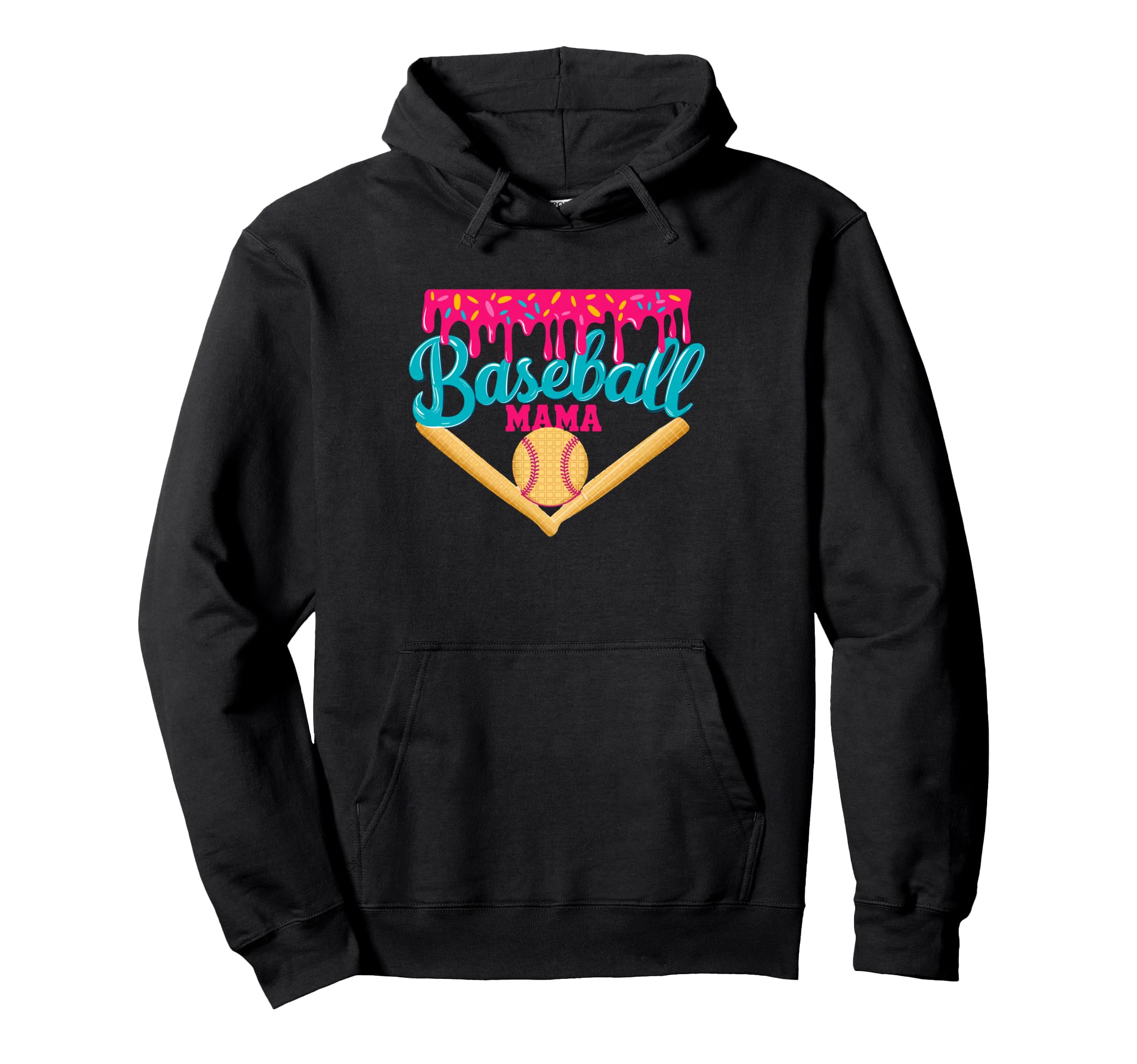 Baseball Drip Mom Ice Cream Drip Hoodie - Casual Everyday Wear for Adults - T-Shirt, Sweatshirt, Hoodie