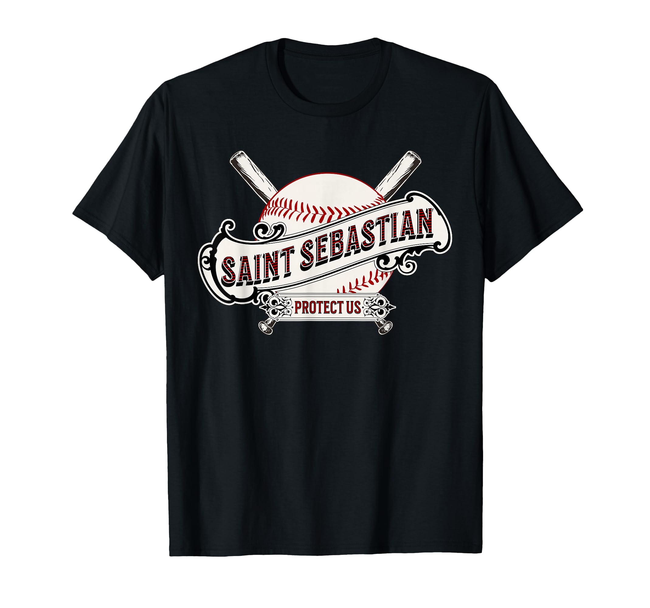 St Sebastian Patron Saint Baseball T-Shirt - Unique Graphic for Adults - T-Shirt, Sweatshirt, Hoodie