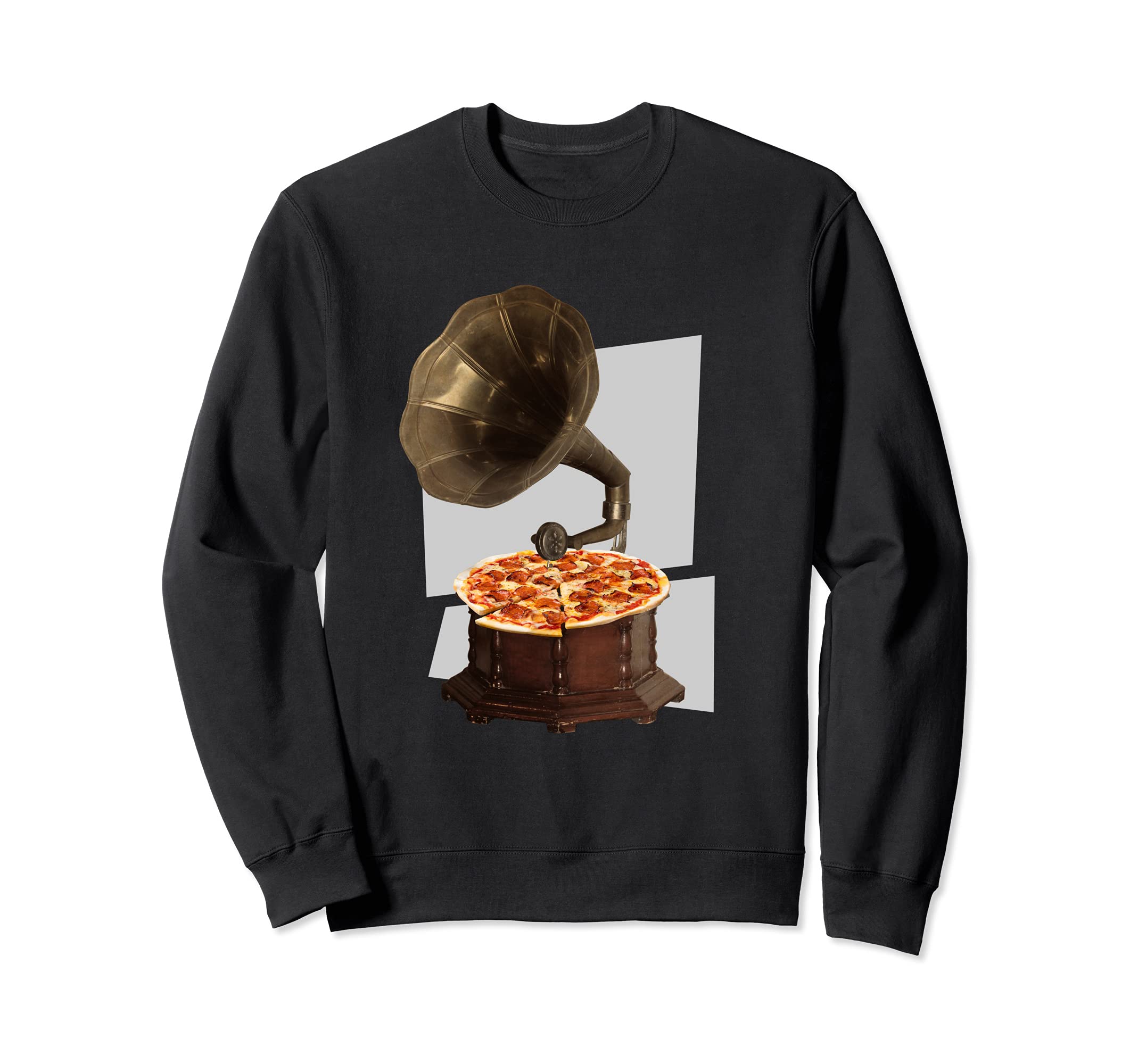 Vinyl Player Pizza Sweatshirt - Unique Graphic Unisex - T-Shirt, Sweatshirt, Hoodie
