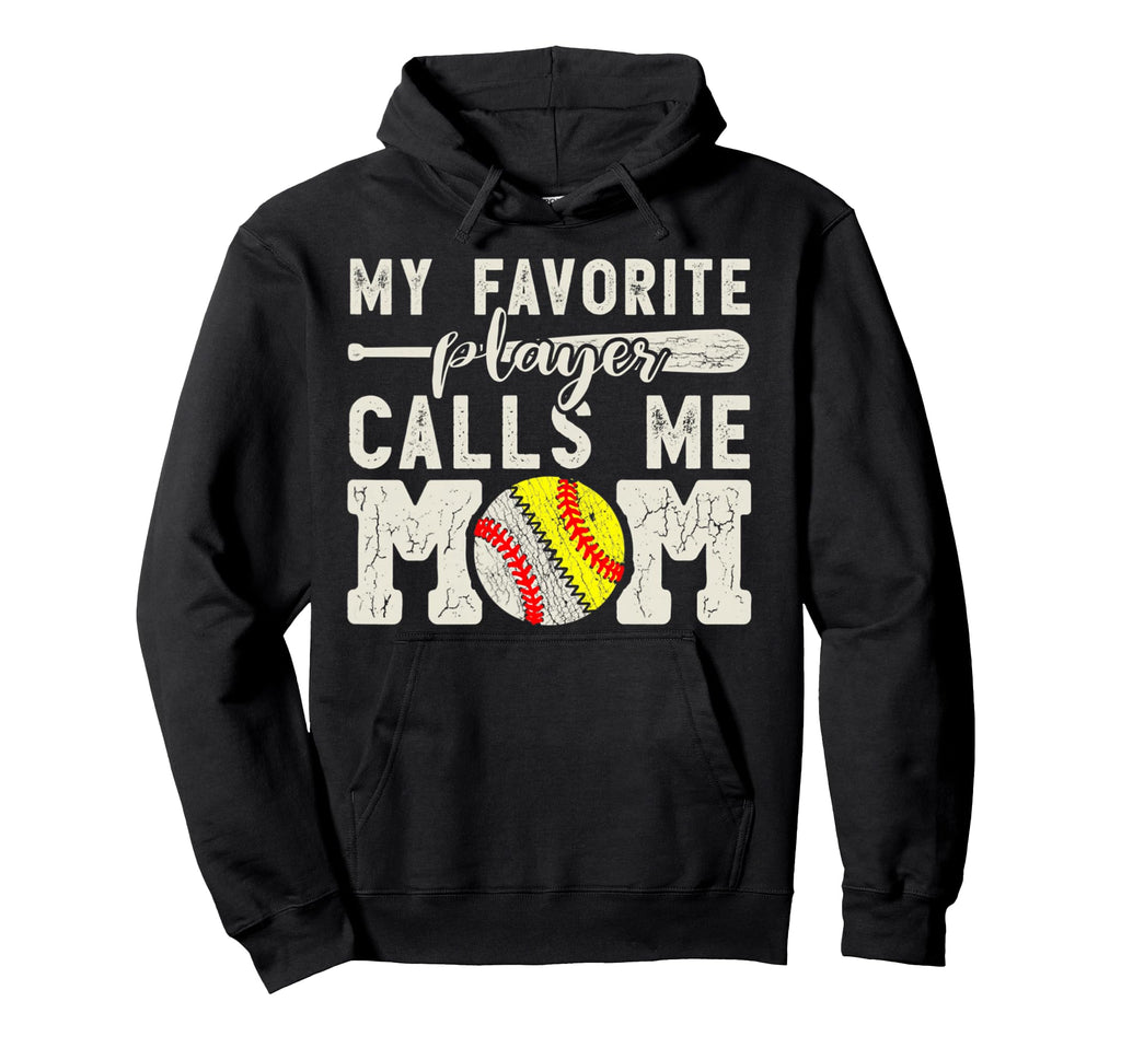 My Favorite Player Calls Me Mom Baseball Hoodie - Custom Art Print Unisex - T-Shirt, Sweatshirt, Hoodie