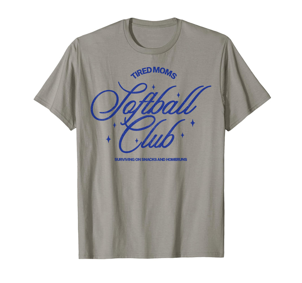 Tired Moms Softball Club Game Day Funny T-Shirt - Graphic Print Men Women - T-Shirt, Sweatshirt, Hoodie