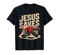 Jesus Saves Ice Hockey Goalkeeper T-Shirt - Fun Novelty Design for Adults - T-Shirt, Sweatshirt, Hoodie