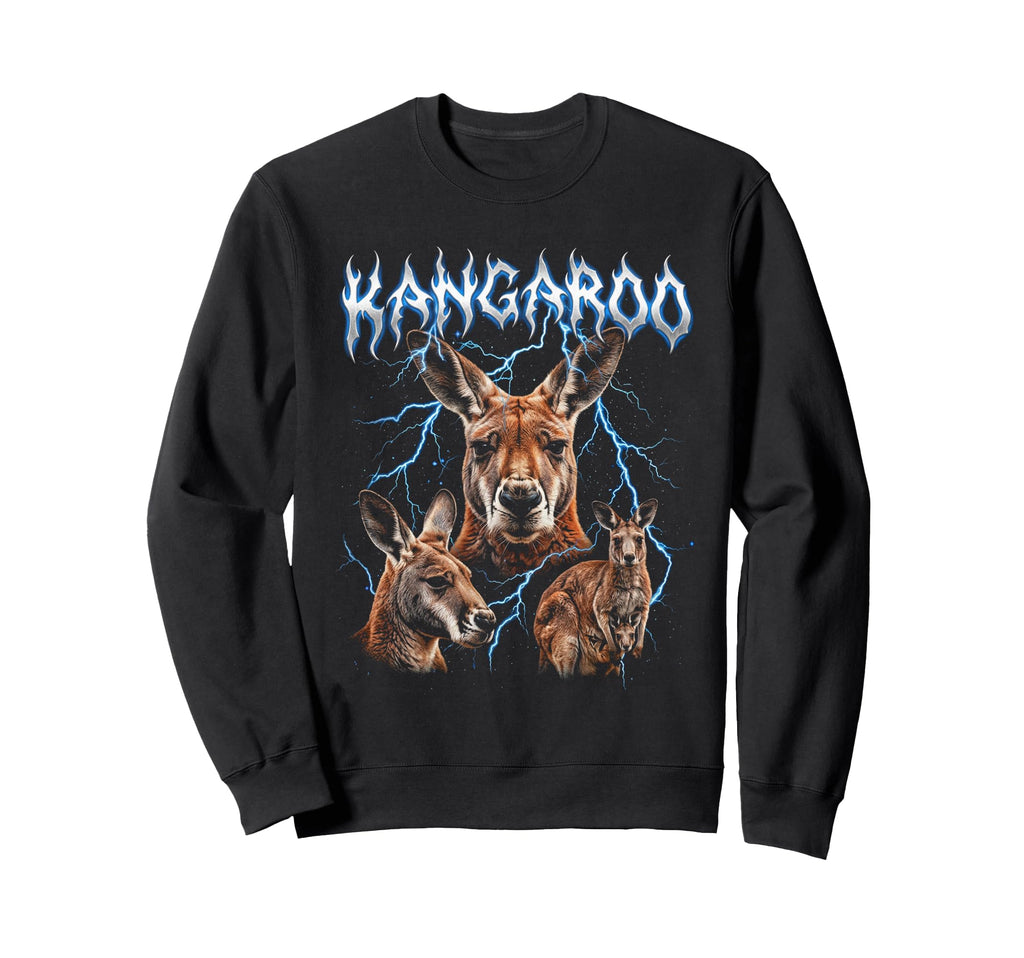 Kangaroo 90S Heavy Metal Kangaroo Animal Sweatshirt - Graphic Print Unisex - T-Shirt, Sweatshirt, Hoodie