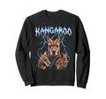 Kangaroo 90S Heavy Metal Kangaroo Animal Sweatshirt - Graphic Print Unisex - T-Shirt, Sweatshirt, Hoodie