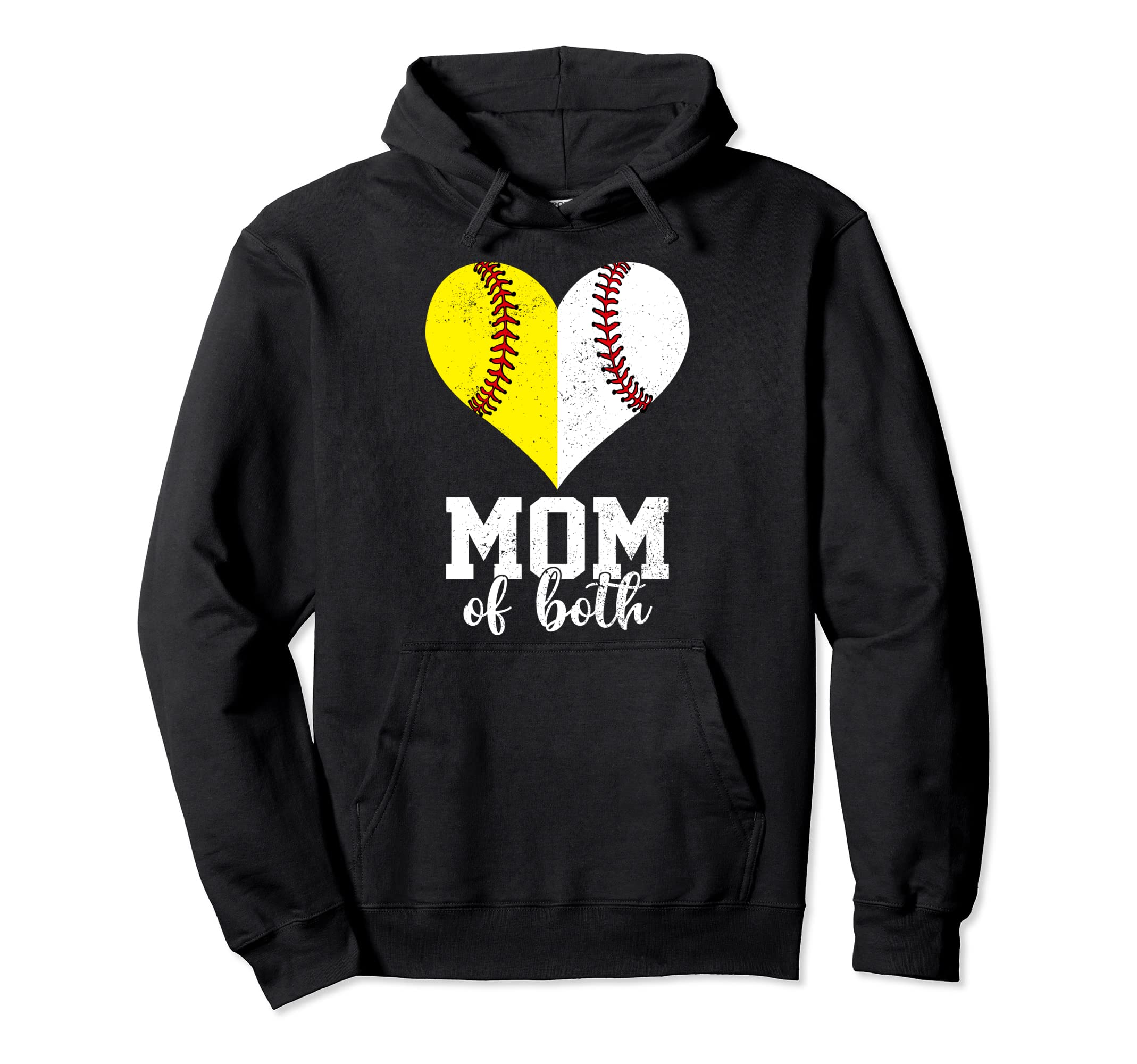 Funny Mom Both Baseball Mom Softball Hoodie - Custom Art Print for Adults - T-Shirt, Sweatshirt, Hoodie