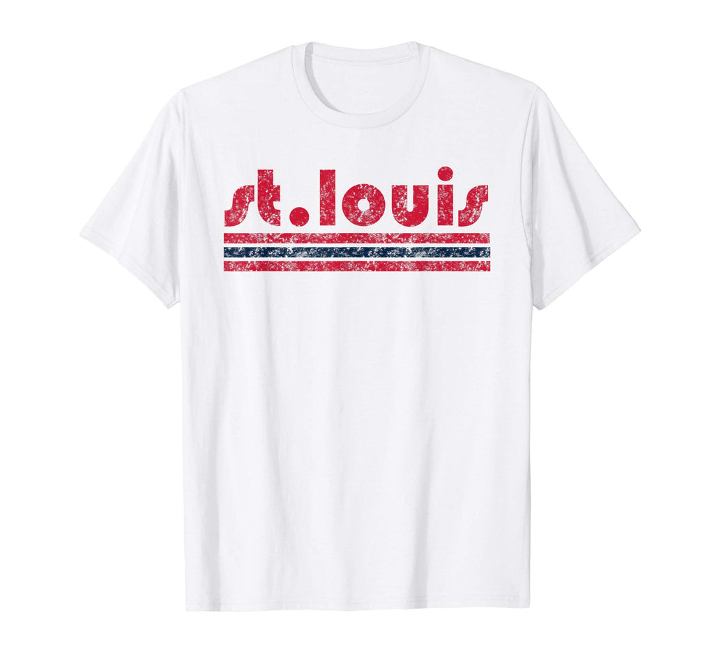 St Louis Three Stripe Weathered T-Shirt - Streetwear Style Unisex - T-Shirt, Sweatshirt, Hoodie