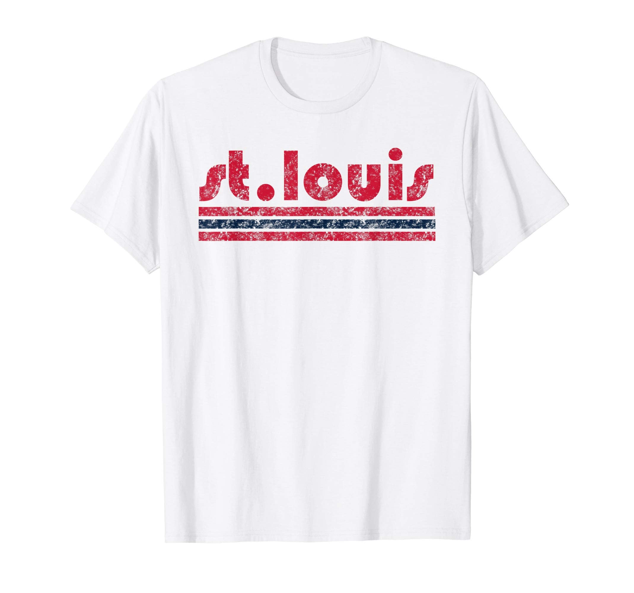 St Louis Three Stripe Weathered T-Shirt - Streetwear Style Unisex - T-Shirt, Sweatshirt, Hoodie