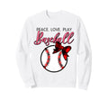 Baseball Peace Love Play Baseball Mom Sweatshirt - Trendy Graphic Unisex - T-Shirt, Sweatshirt, Hoodie