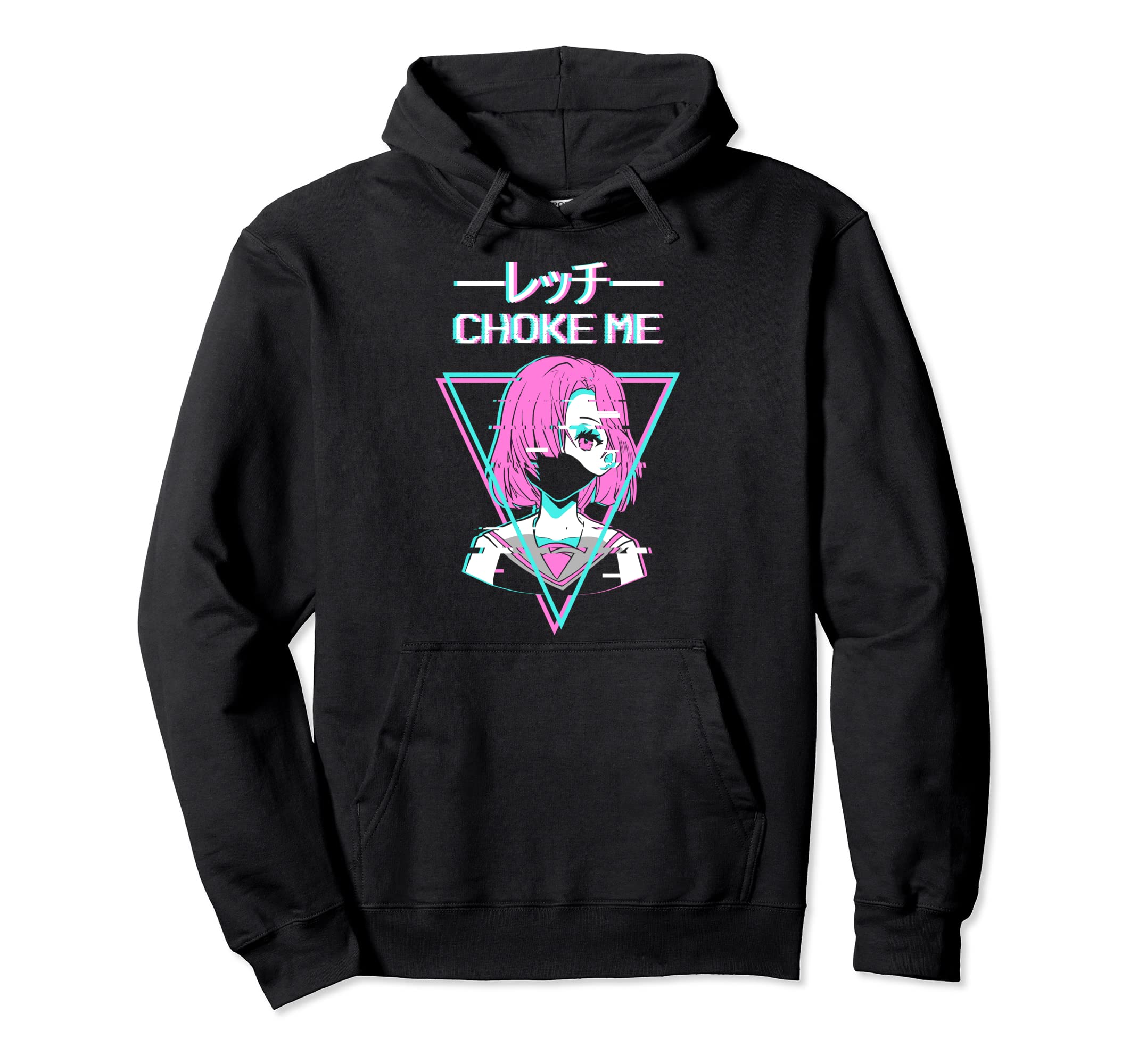 Choke Me Anime Japanese Vaporwave Hoodie - Graphic Print for Adults - T-Shirt, Sweatshirt, Hoodie