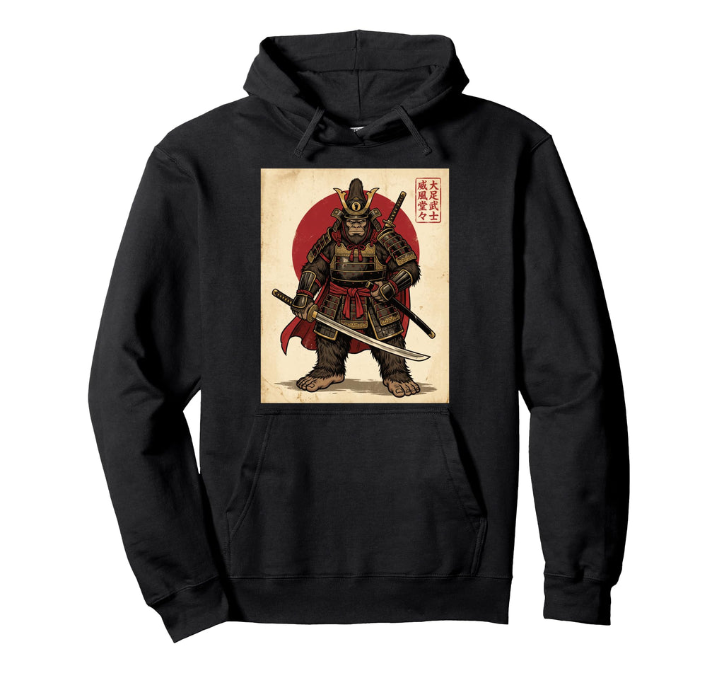 Bigfoot Samurai Warrior Japanese Art Hoodie - Graphic Print for Adults - T-Shirt, Sweatshirt, Hoodie