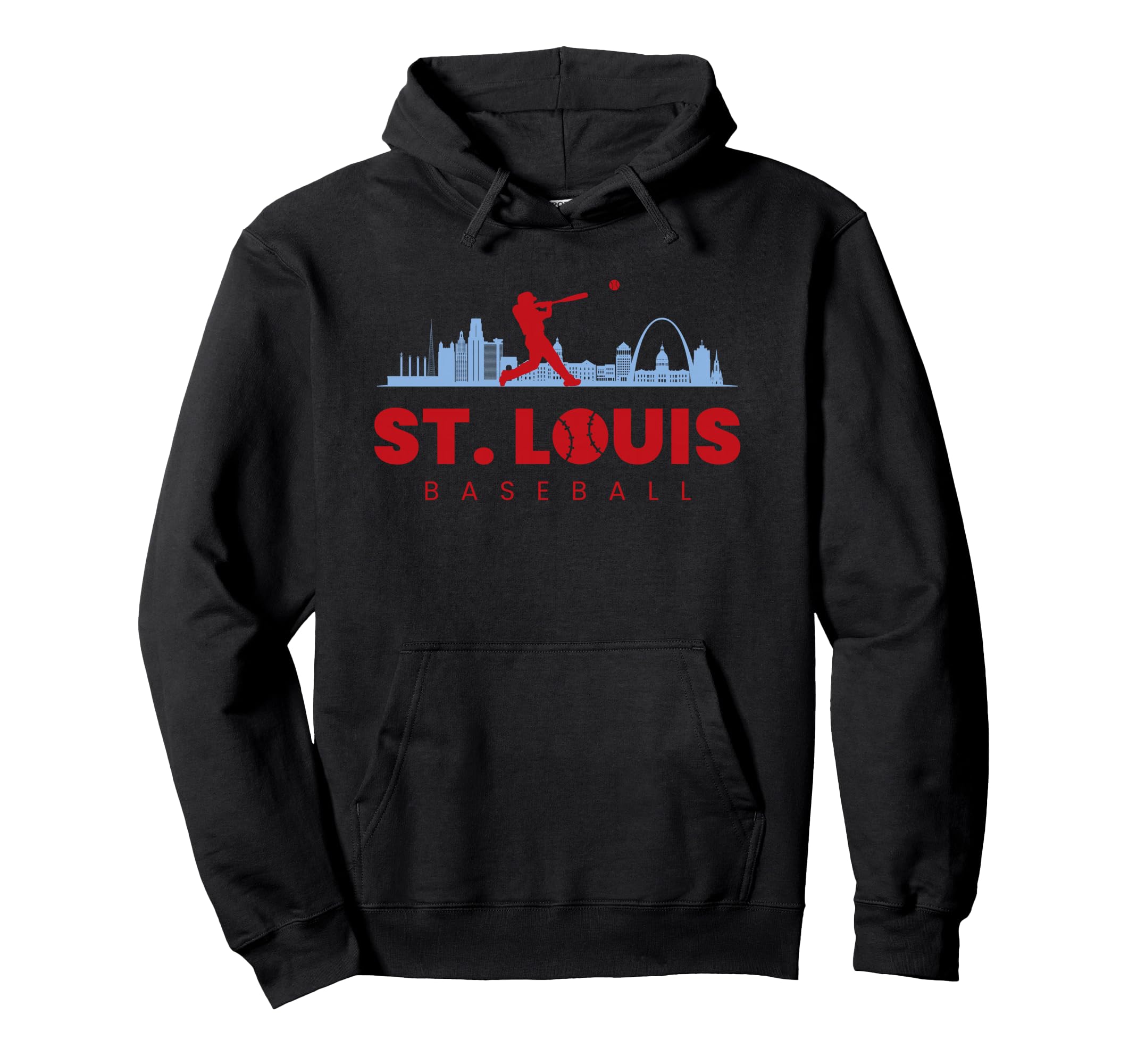 St Louis Baseball Minimalist Baseball Hoodie - Streetwear Style for Adults - T-Shirt, Sweatshirt, Hoodie