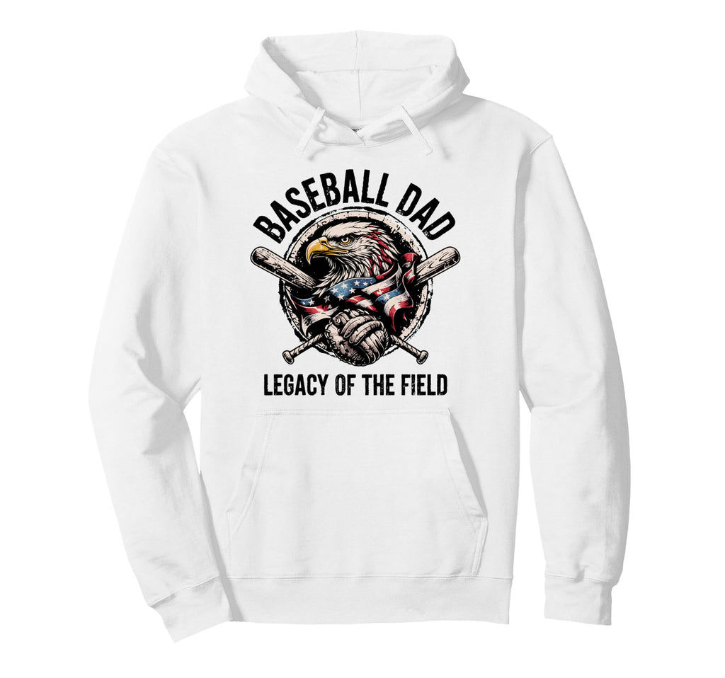 Patriotic Baseball Father Baseball Dad Hoodie - Unique Graphic for Adults - T-Shirt, Sweatshirt, Hoodie