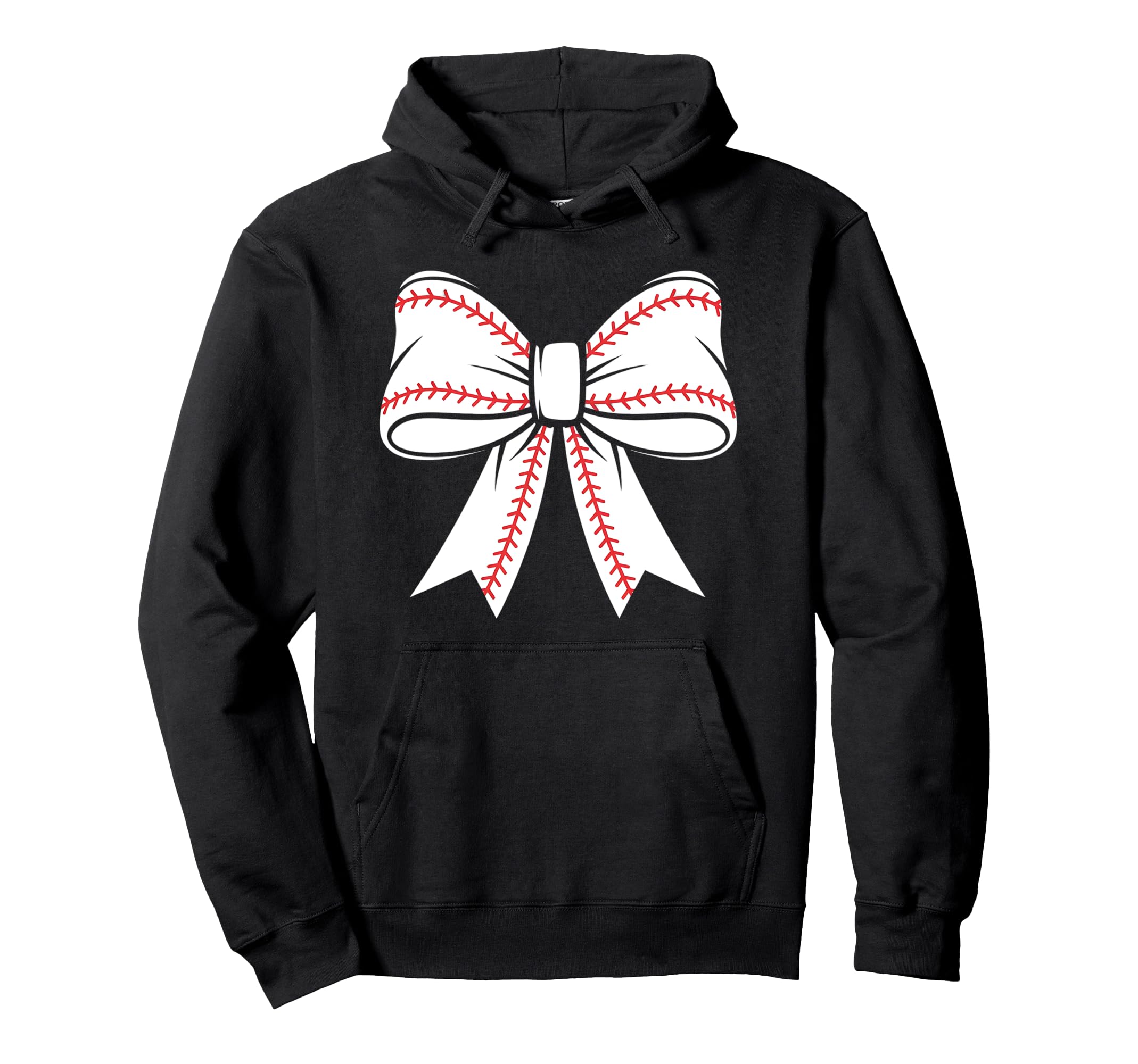 Baseball Coquette Bow Baseball Mom Hoodie - Casual Everyday Wear Men Women - T-Shirt, Sweatshirt, Hoodie
