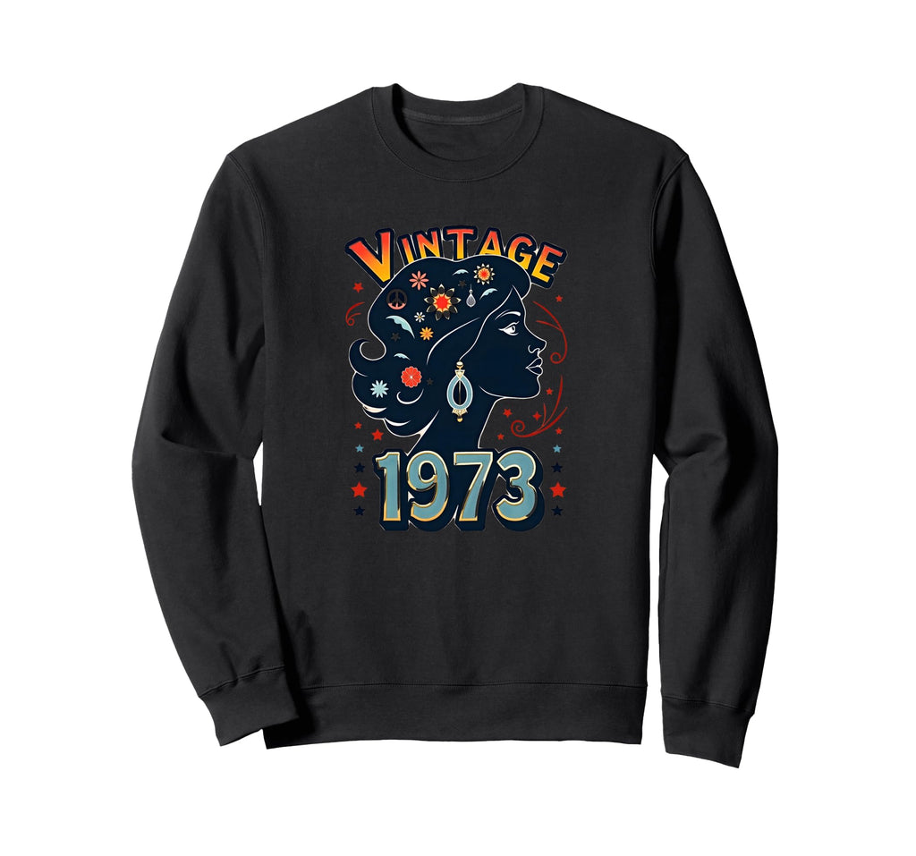 1973 Flower Power Peace Hippie Sweatshirt - Novelty Apparel for Adults - T-Shirt, Sweatshirt, Hoodie