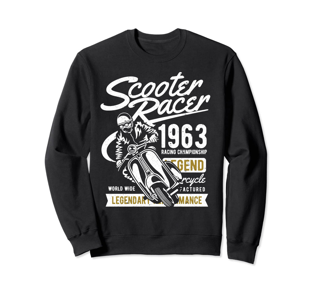 Scooter Racer Distressed Sweatshirt - Unique Graphic Unisex - T-Shirt, Sweatshirt, Hoodie