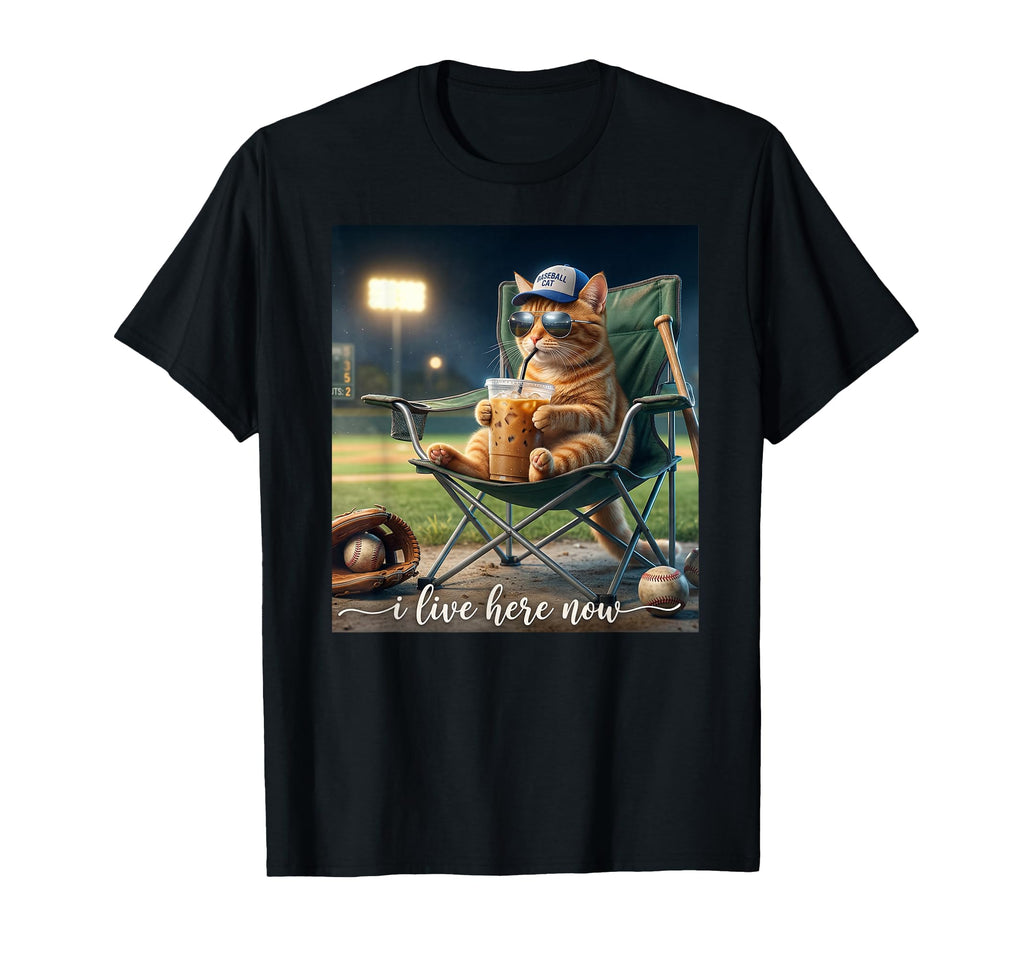 Funny Orange Cat Iced Coffee I Live T-Shirt - Fun Novelty Design Men Women - T-Shirt, Sweatshirt, Hoodie