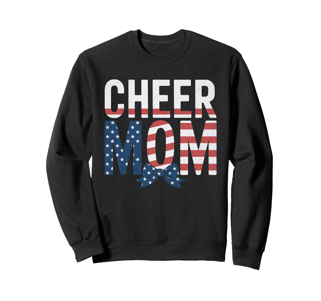 Cheer Mom Mother Bow Cheerleader Sweatshirt - Aesthetic Graphic for Adults - T-Shirt, Sweatshirt, Hoodie