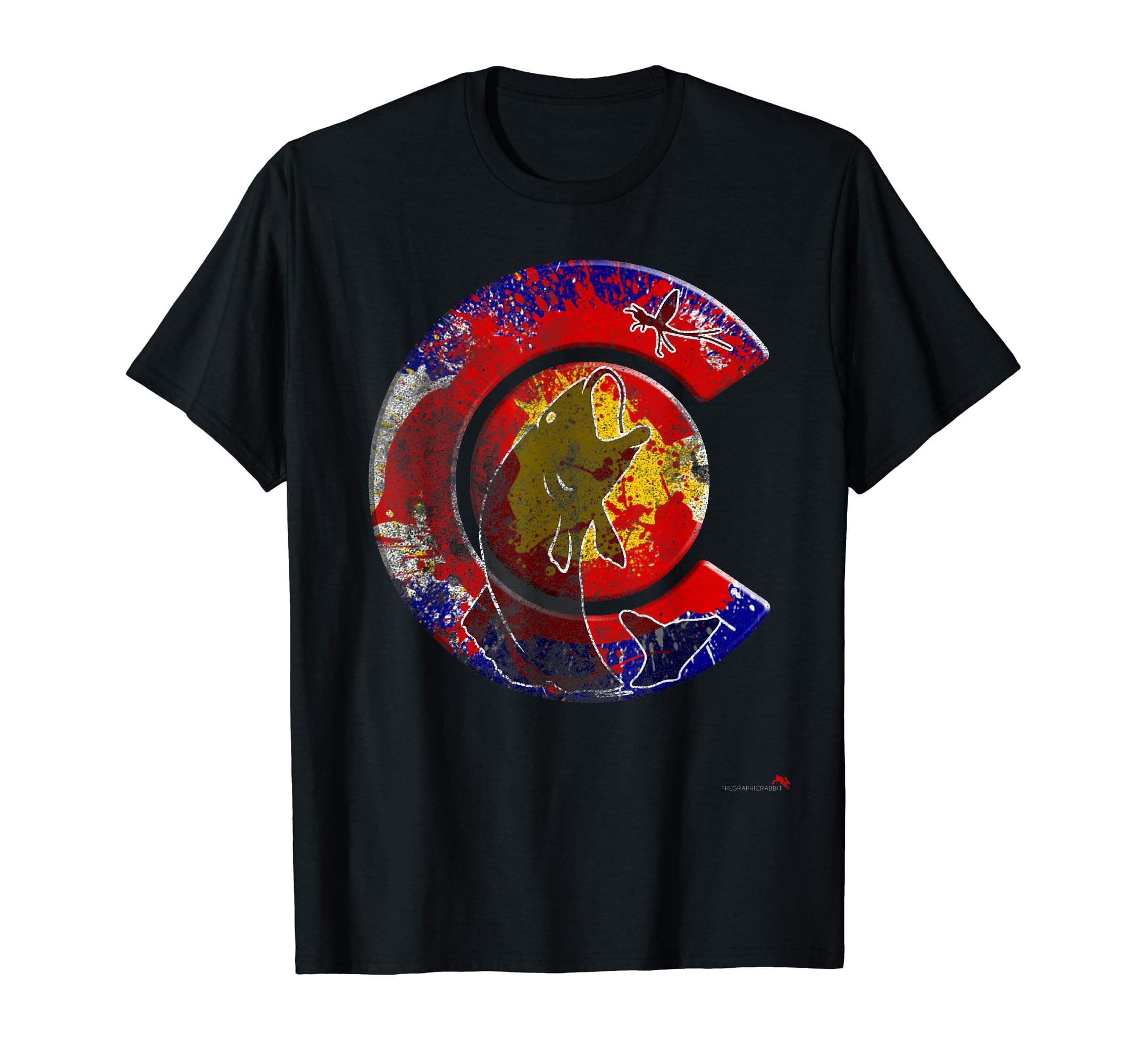 Colorado Fly Fishing Distressed T-Shirt - Novelty Apparel Unisex - T-Shirt, Sweatshirt, Hoodie