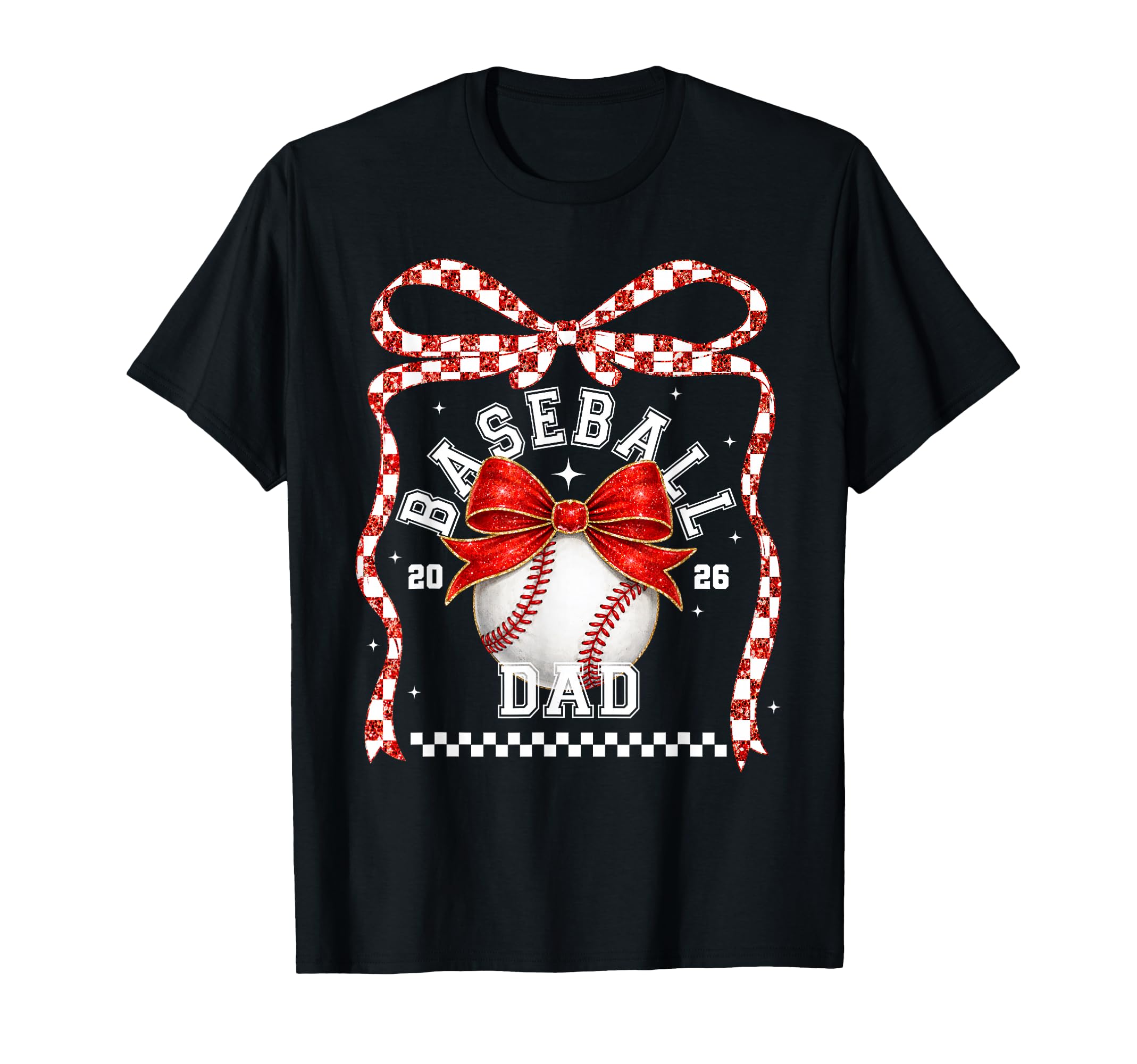 Baseball Dad Coquette Bow Game Day T-Shirt - Unique Graphic Men Women - T-Shirt, Sweatshirt, Hoodie