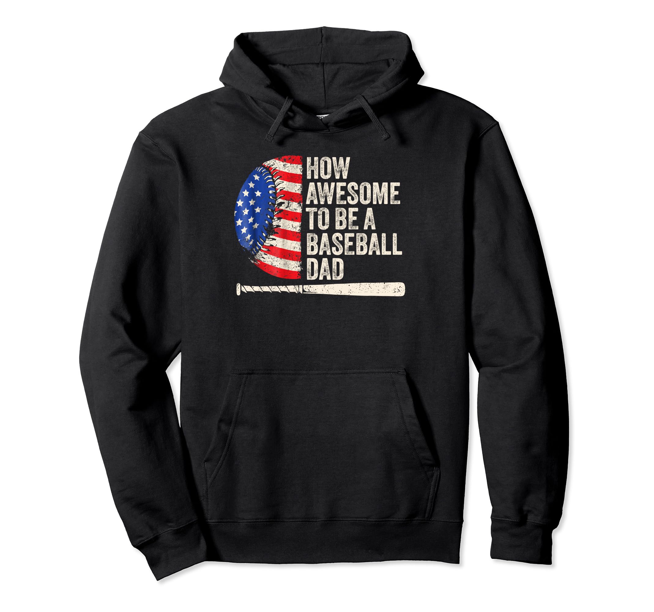 Dad Baseball Us Flage Proud Hoodie - Casual Everyday Wear for Adults - T-Shirt, Sweatshirt, Hoodie
