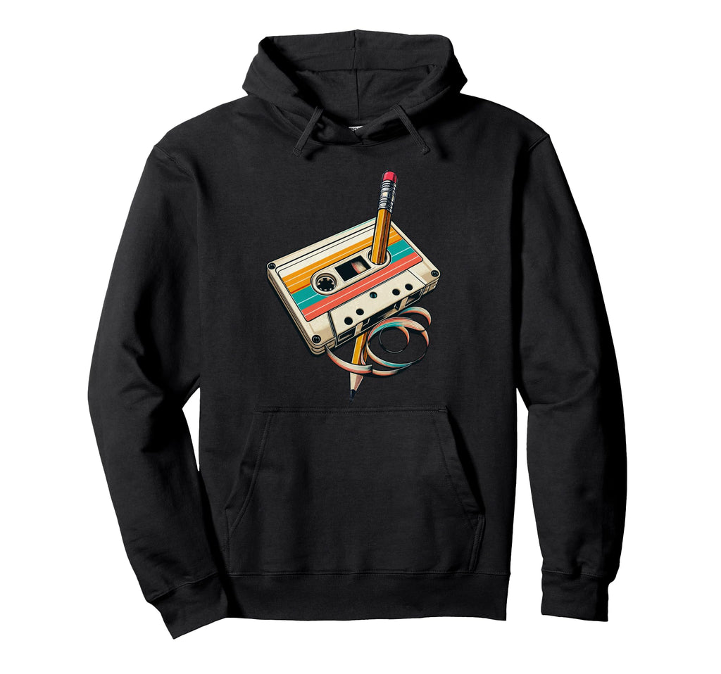 Pencil Rewind Cassette Tape Nostalgia Party Hoodie - Graphic Print Unisex - T-Shirt, Sweatshirt, Hoodie