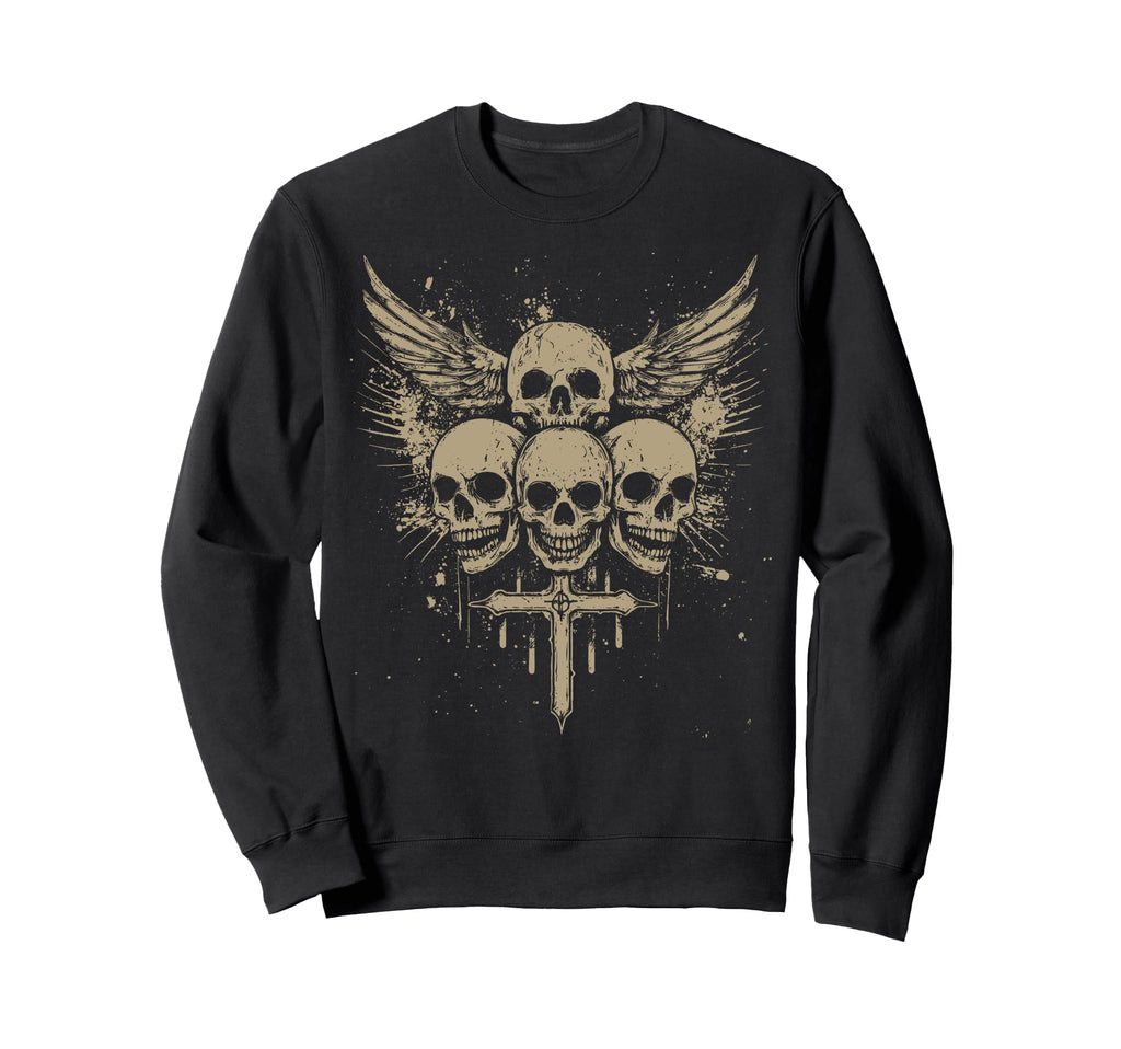 Skull Cross Y2K Grunge Aesthetic Sweatshirt - Streetwear Style for Adults - T-Shirt, Sweatshirt, Hoodie